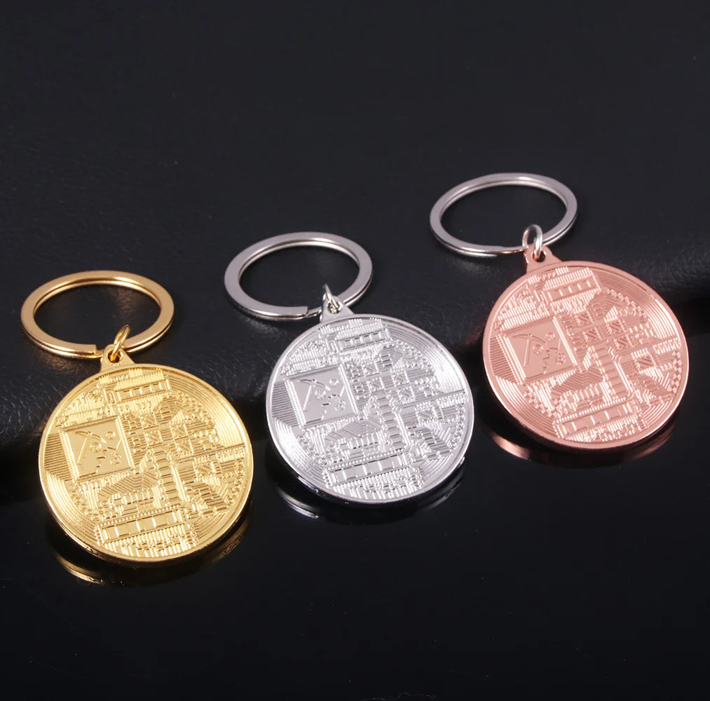 Llavero de Bitcoin con banda musical, colgante, colección de joyas para hombres y mujeres, regalo, novedad de 2023