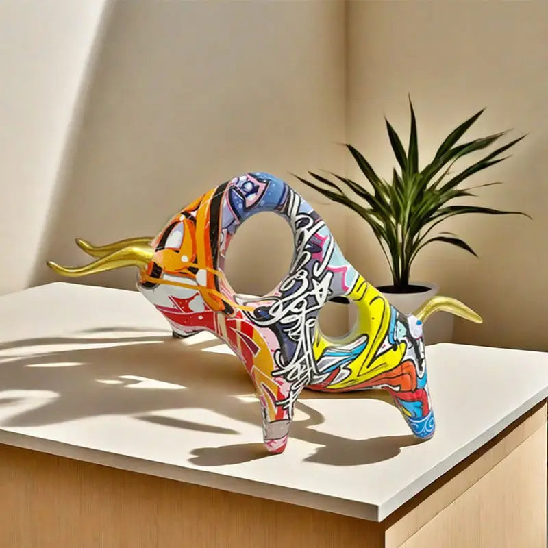 Bullen Statue – Dekoration für Schreibtisch & Regal