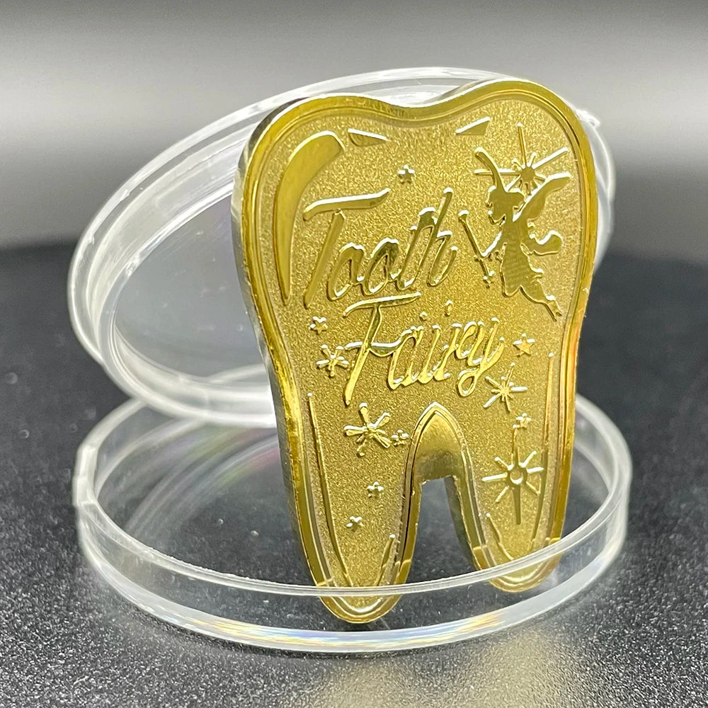 Goldener Zahn – Sammlermünze aus Metall