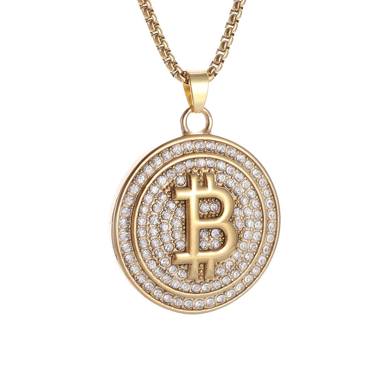 Halskette im Bitcoin-Design