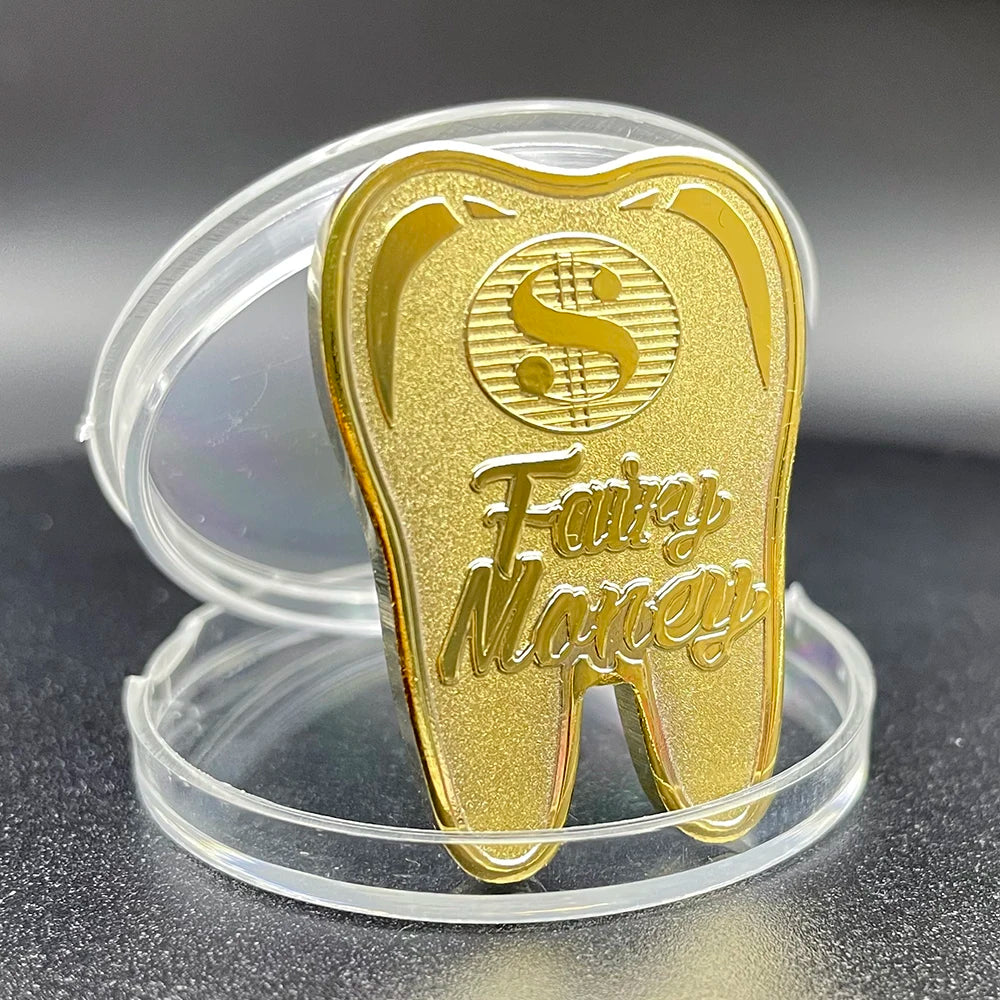Goldener Zahn – Sammlermünze aus Metall