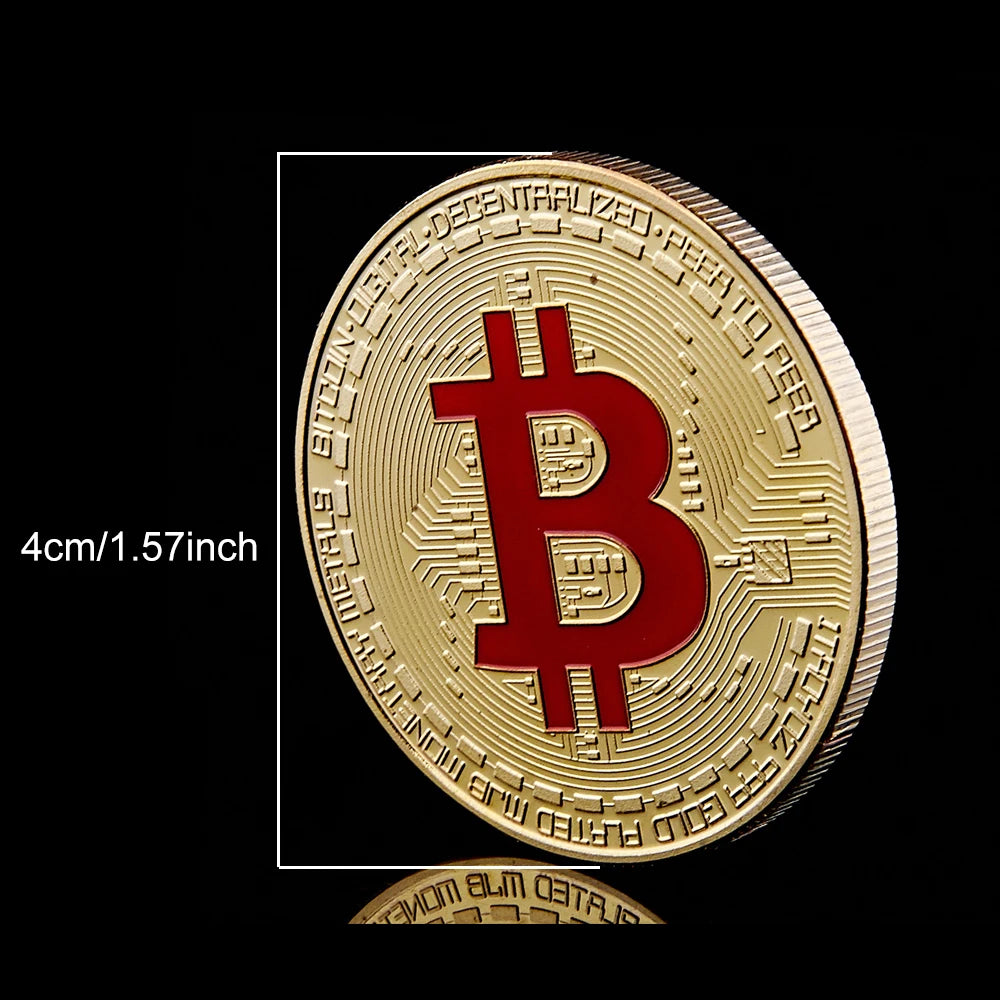 FAKE Bitcoin Coin Collectible Art Collection Metal Antique Imitation Physical Commemorative Bit BTC