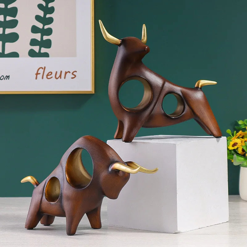 Bullen Statue – Dekoration für Schreibtisch & Regal