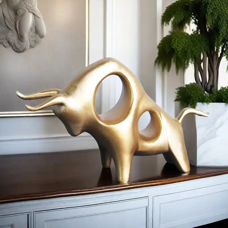 Bullen Statue – Dekoration für Schreibtisch & Regal