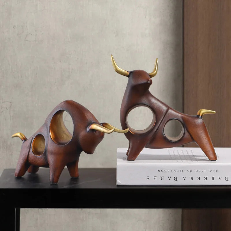 Bullen Statue – Dekoration für Schreibtisch & Regal
