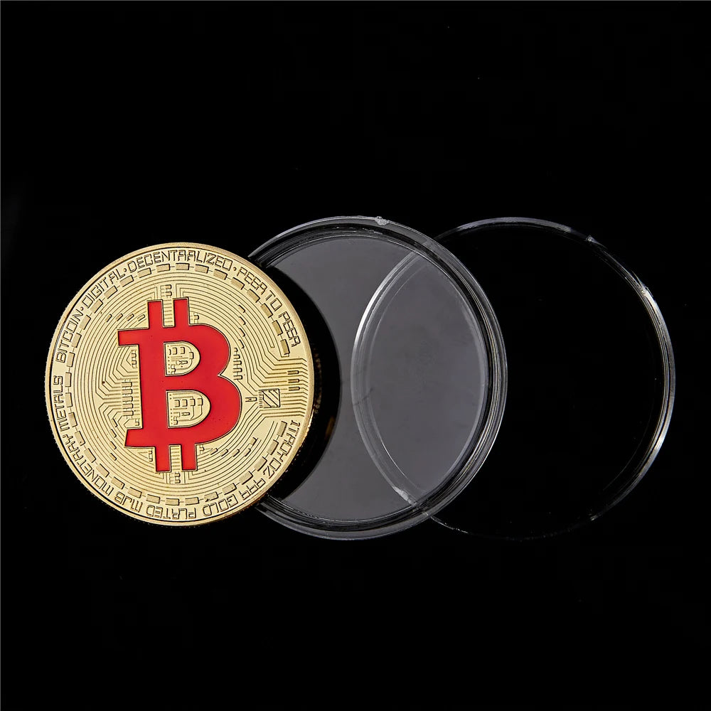 FAKE Bitcoin Coin Collectible Art Collection Metal Antique Imitation Physical Commemorative Bit BTC