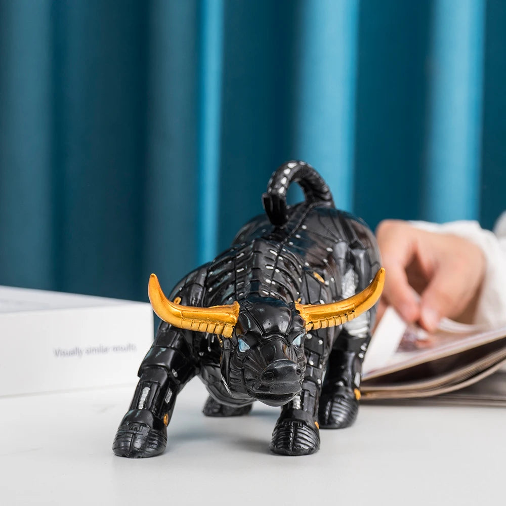 Bullen-Statue aus Kunstharz – Symbol für Stärke im Börsenstil
