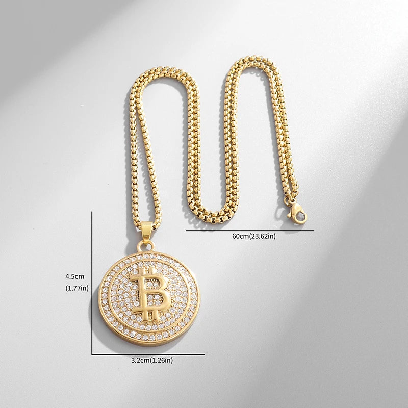 Halskette im Bitcoin-Design