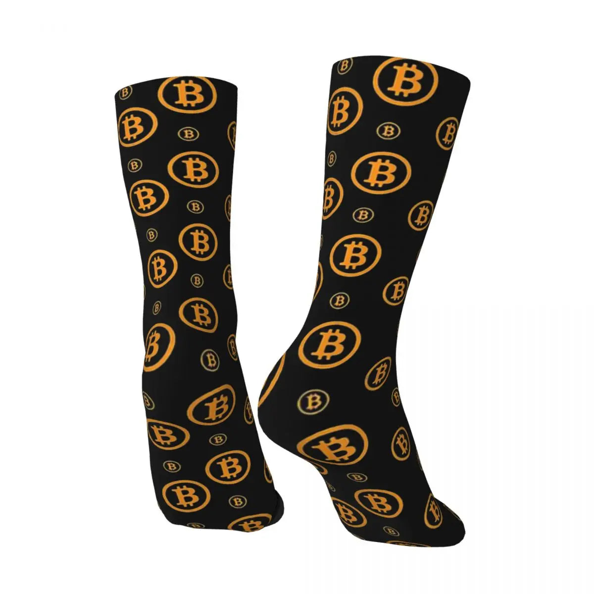 Calcetines unisex con estampado de logotipo de Bitcoin estilo hip hop vintage para hombre, con estampado de Bitcoin estilo Harajuku, regalo para niño
