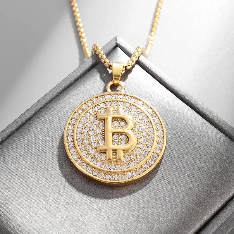 Halskette im Bitcoin-Design