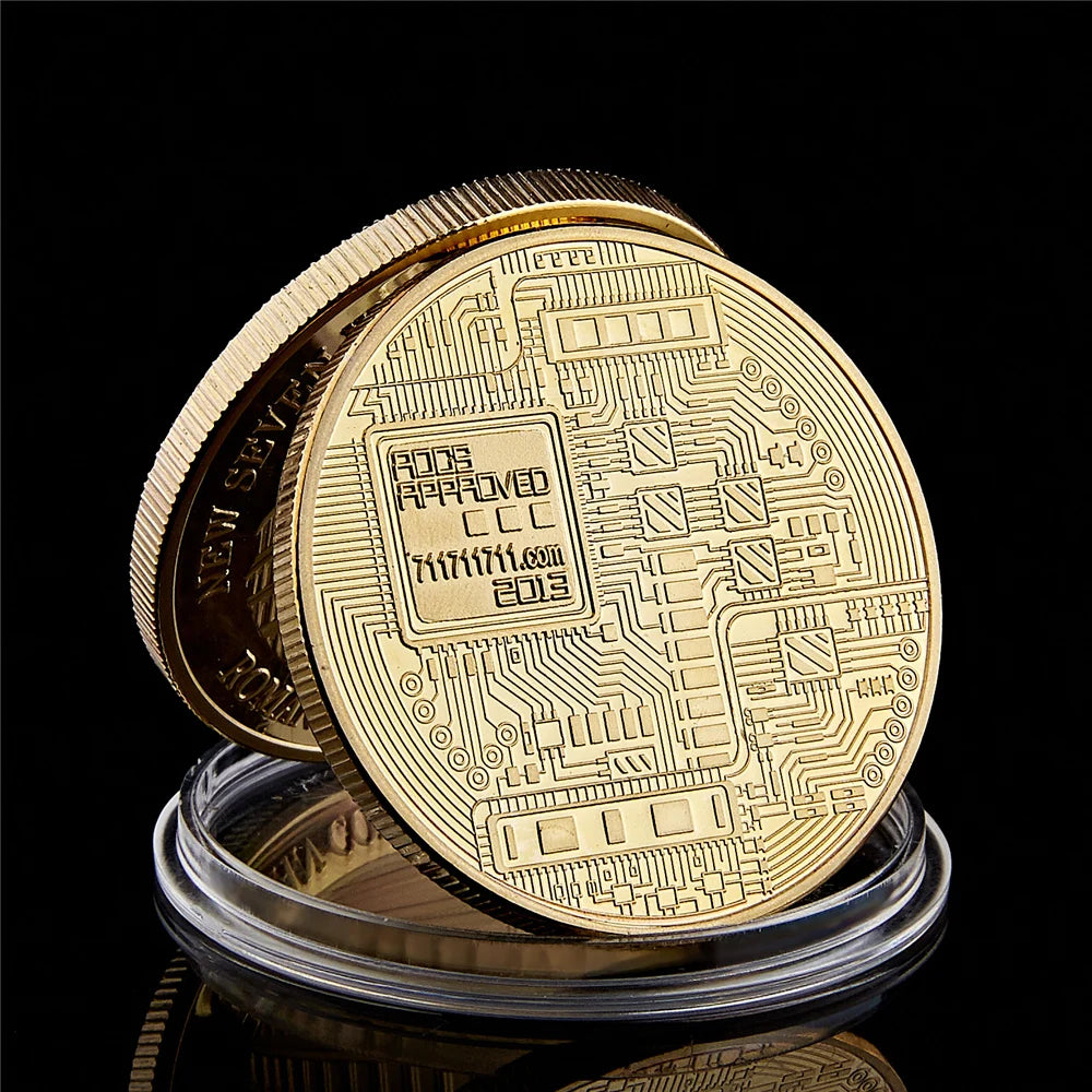 FAKE Bitcoin Coin Collectible Art Collection Metal Antique Imitation Physical Commemorative Bit BTC