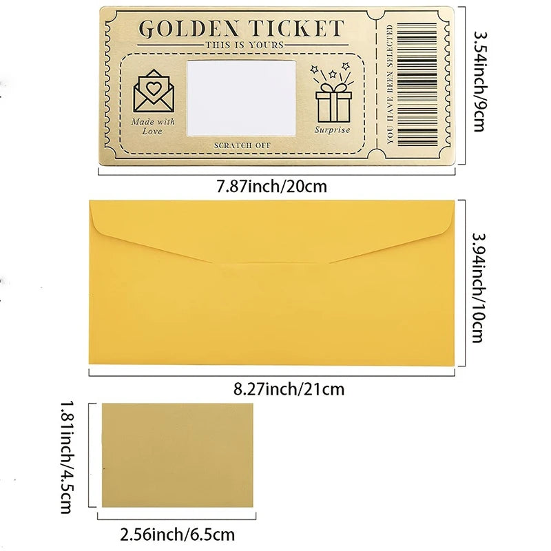 6er-Set Gold-Design Rubbelkarten mit Umschlägen