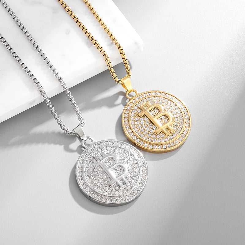 Halskette im Bitcoin-Design