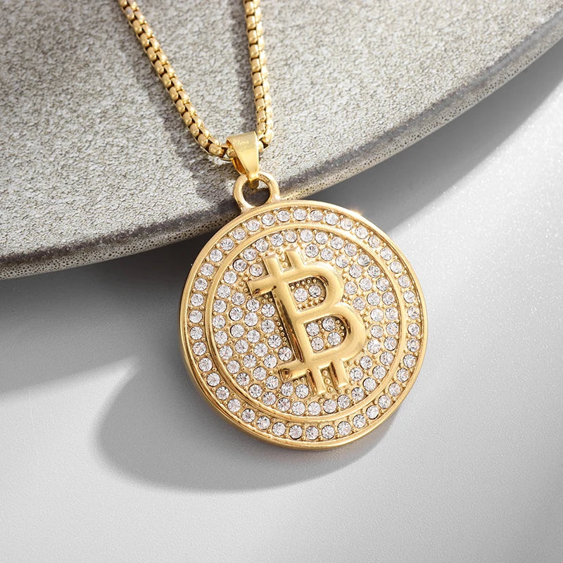 Halskette im Bitcoin-Design