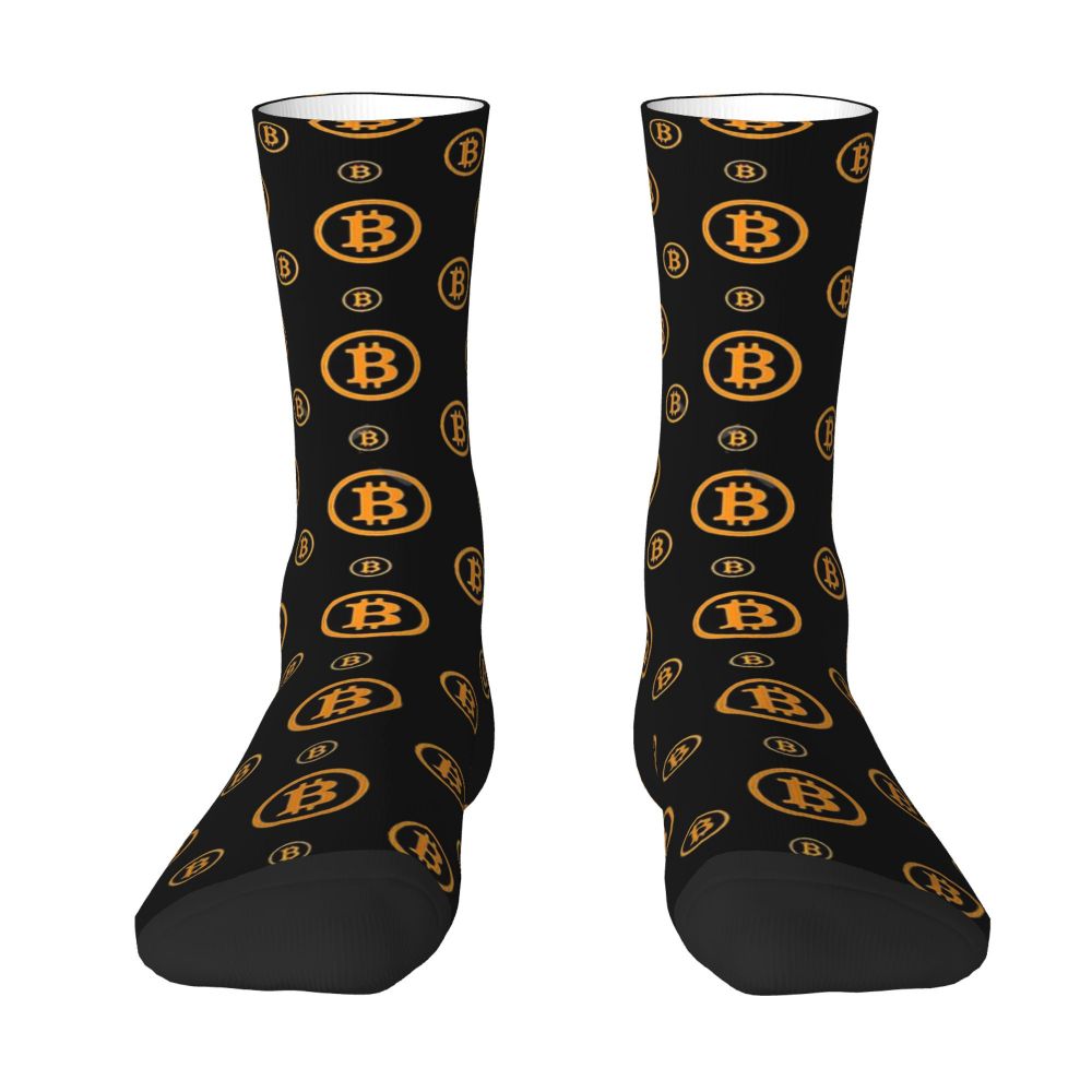 Calcetines unisex con estampado de logotipo de Bitcoin estilo hip hop vintage para hombre, con estampado de Bitcoin estilo Harajuku, regalo para niño