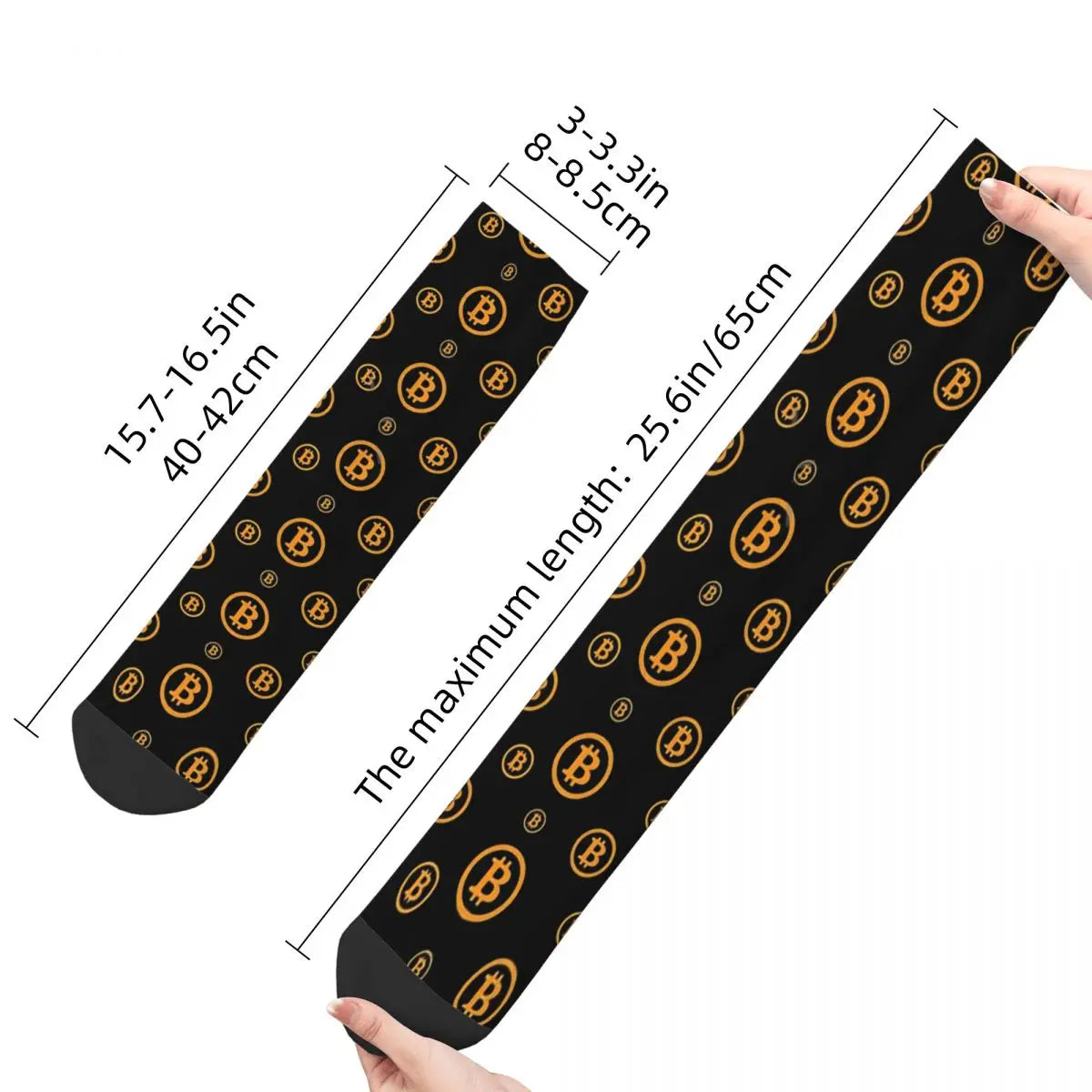 Calcetines unisex con estampado de logotipo de Bitcoin estilo hip hop vintage para hombre, con estampado de Bitcoin estilo Harajuku, regalo para niño