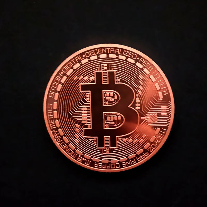 Colección de arte Casascius bañada en oro de 5 piezas, regalo criptográfico, conmemorativo, metal físico, moneda de Bitcoin de imitación antigua, coleccionable.