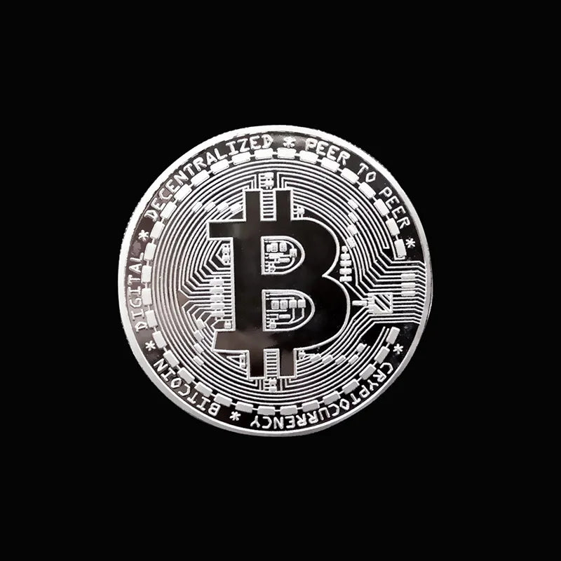 Colección de arte Casascius bañada en oro de 5 piezas, regalo criptográfico, conmemorativo, metal físico, moneda de Bitcoin de imitación antigua, coleccionable.