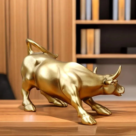Bullen-Statue aus Kunstharz – Symbol für Stärke im Börsenstil