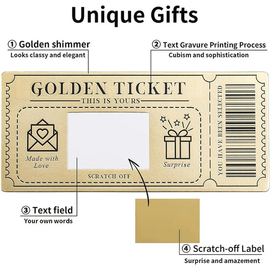 6er-Set Gold-Design Rubbelkarten mit Umschlägen