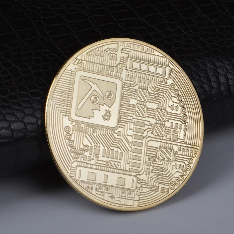 Moneda Bitcoin chapada en oro, colección de arte coleccionable, regalo, moneda criptográfica Casascius conmemorativa física, metal, imitación antigua.
