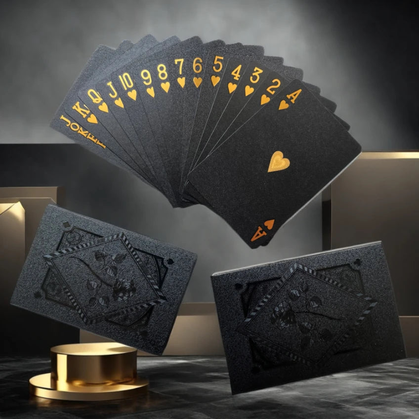 Black & Gold | Wasserdichte Pokerkarten – Luxus Kartenspiel