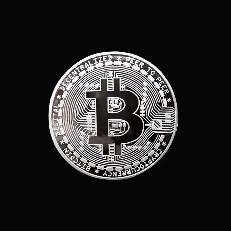 Colección de arte Casascius bañada en oro de 5 piezas, regalo criptográfico, conmemorativo, metal físico, moneda de Bitcoin de imitación antigua, coleccionable.