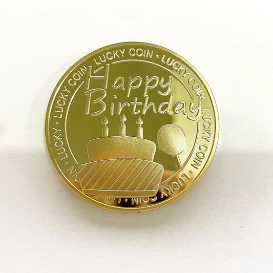 Medalla conmemorativa, celebración del festival, moneda de la suerte, conmemoración de feliz cumpleaños
