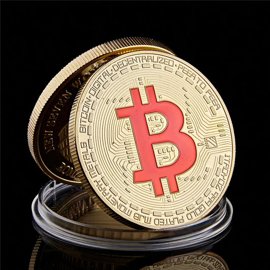 FAKE Bitcoin Coin Collectible Art Collection Metal Antique Imitation Physical Commemorative Bit BTC