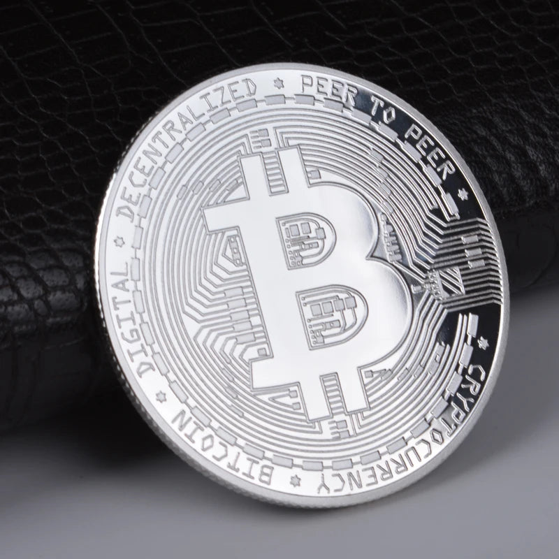 Moneda Bitcoin chapada en oro, colección de arte coleccionable, regalo, moneda criptográfica Casascius conmemorativa física, metal, imitación antigua.