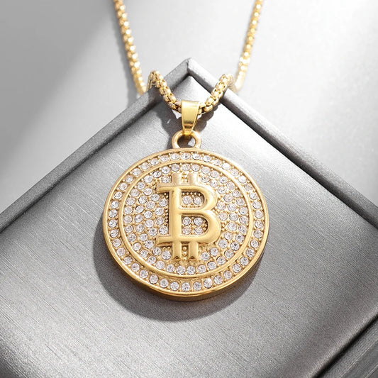 Halskette im Bitcoin-Design