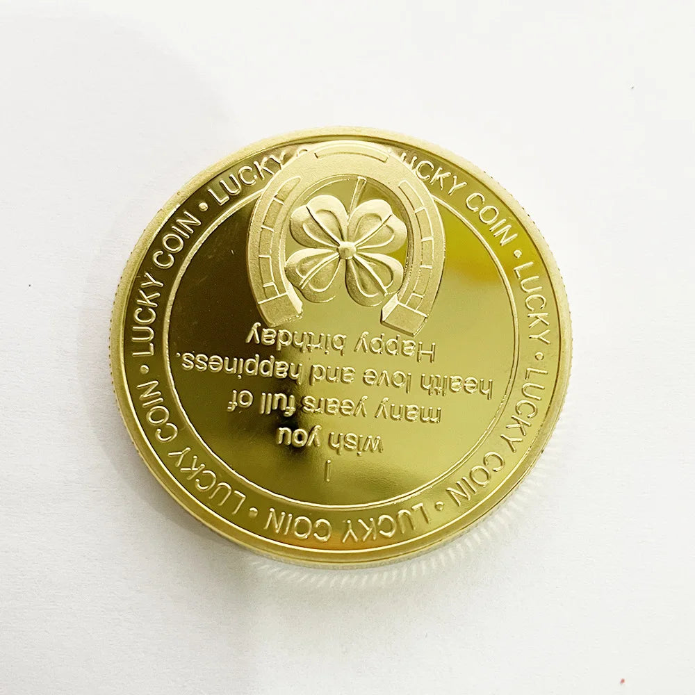 Medalla conmemorativa, celebración del festival, moneda de la suerte, conmemoración de feliz cumpleaños