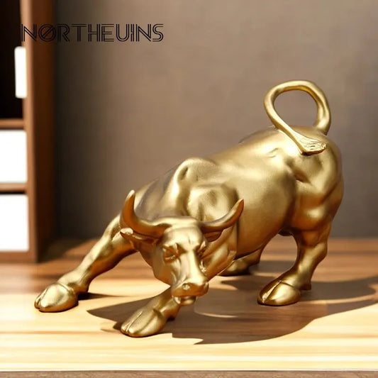 Bullen-Statue aus Kunstharz – Symbol für Stärke im Börsenstil