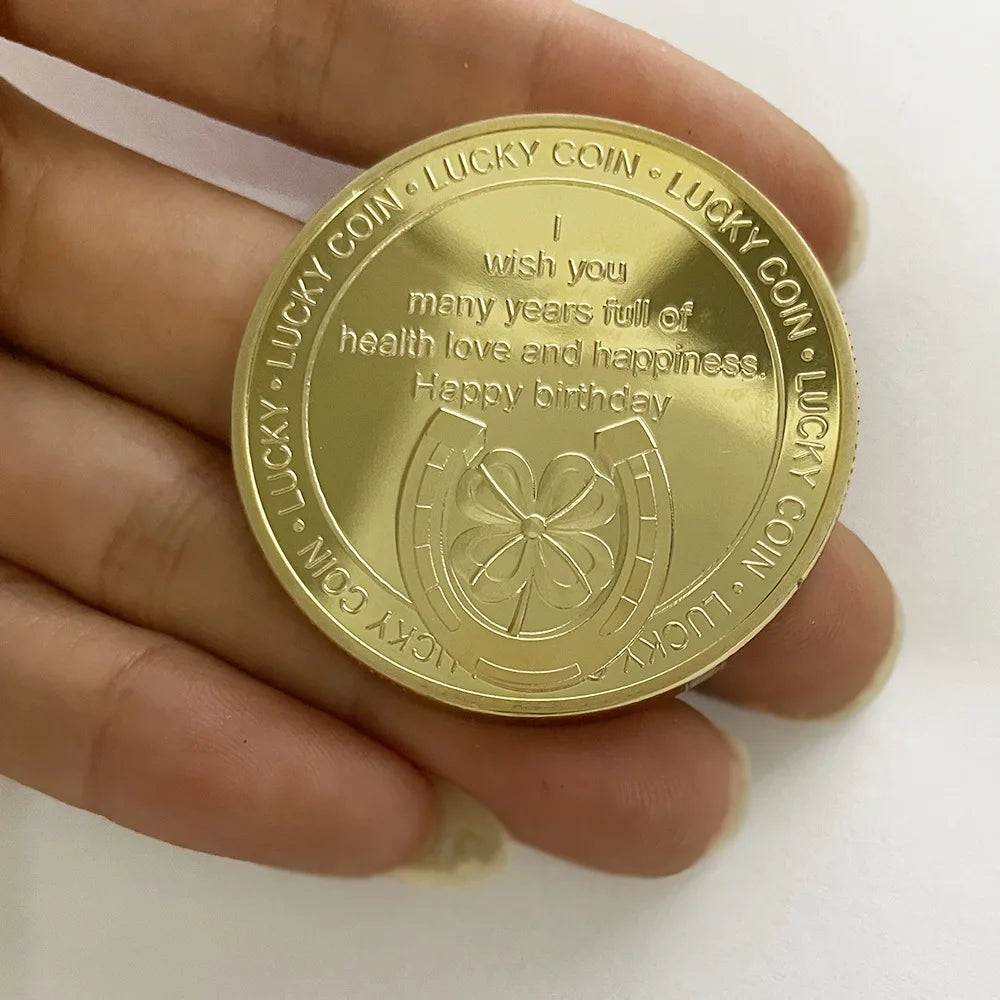 Medalla conmemorativa, celebración del festival, moneda de la suerte, conmemoración de feliz cumpleaños
