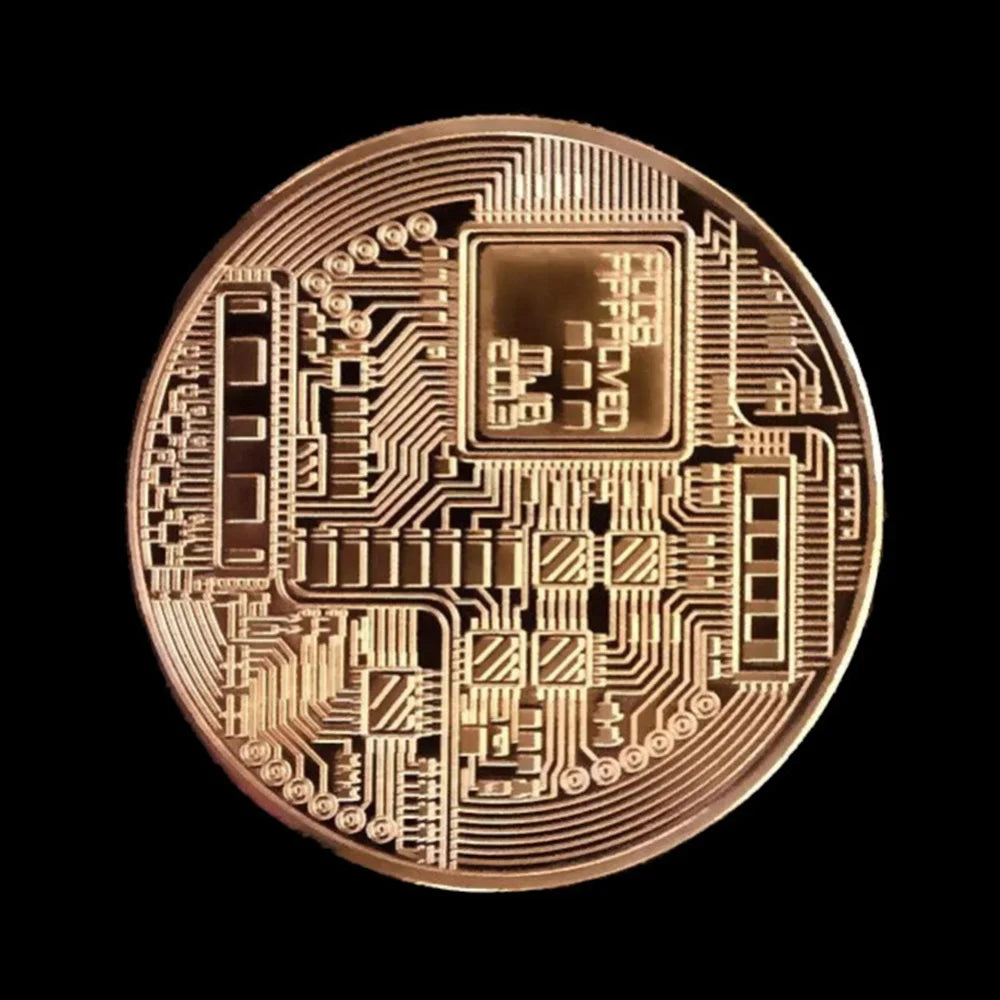 Moneda Bitcoin chapada en oro, colección de arte coleccionable, regalo, moneda criptográfica Casascius conmemorativa física, metal, imitación antigua.
