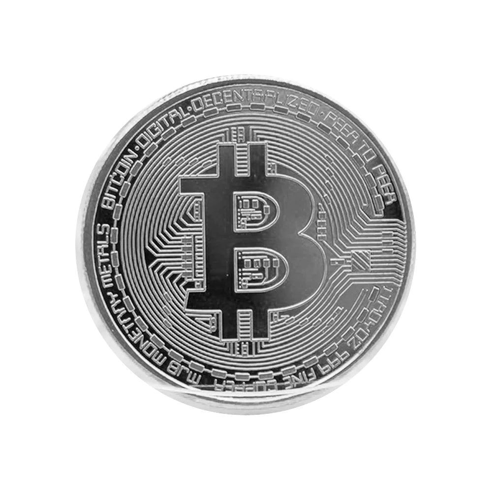 Moneda Bitcoin chapada en oro, colección de arte coleccionable, regalo, moneda criptográfica Casascius conmemorativa física, metal, imitación antigua.